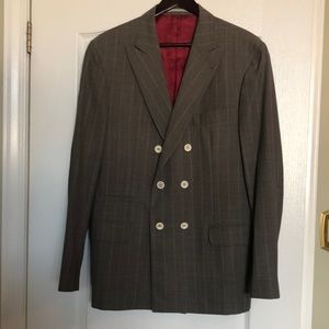 Brunello Cucinelli blazer.  Grey tone with a light colour vertical pin stripes.